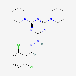 molecular formula C20H25Cl2N7 B11712569 2-[(2E)-2-(2,6-dichlorobenzylidene)hydrazinyl]-4,6-di(piperidin-1-yl)-1,3,5-triazine 