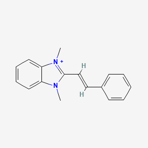 1,3-dimethyl-2-[(E)-2-phenylethenyl]-1H-3,1-benzimidazol-3-ium