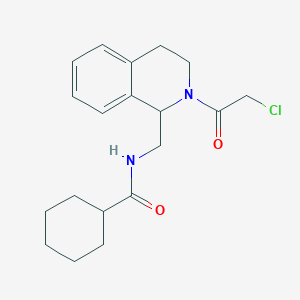 N-{[2-(chloroacetyl)-1,2,3,4-tetrahydroisoquinolin-1-yl]methyl}cyclohexanecarboxamide