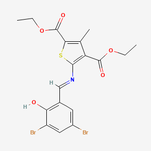 diethyl 5-{[(E)-(3,5-dibromo-2-hydroxyphenyl)methylidene]amino}-3-methylthiophene-2,4-dicarboxylate