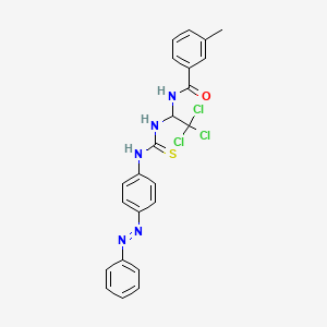 molecular formula C23H20Cl3N5OS B11712656 3-methyl-N-{2,2,2-trichloro-1-[({4-[(E)-phenyldiazenyl]phenyl}carbamothioyl)amino]ethyl}benzamide CAS No. 301816-36-4