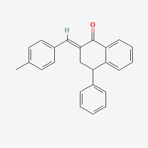 molecular formula C24H20O B11712681 (2E)-2-(4-methylbenzylidene)-4-phenyl-3,4-dihydronaphthalen-1(2H)-one 