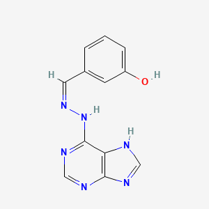 3-[(E)-[2-(9H-purin-6-yl)hydrazin-1-ylidene]methyl]phenol