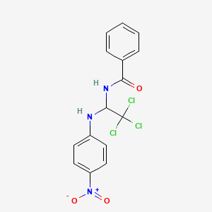 molecular formula C15H12Cl3N3O3 B11712695 N-[2,2,2-trichloro-1-(4-nitroanilino)ethyl]benzamide 