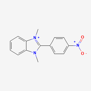 molecular formula C15H14N3O2+ B11712743 1,3-dimethyl-2-(4-nitrophenyl)-1H-3,1-benzimidazol-3-ium 