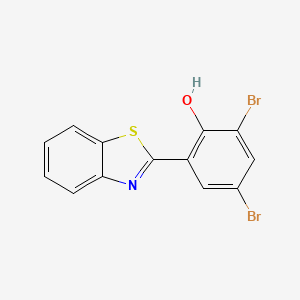 molecular formula C13H7Br2NOS B11712747 2-(1,3-Benzothiazol-2-yl)-4,6-dibromophenol CAS No. 90481-38-2