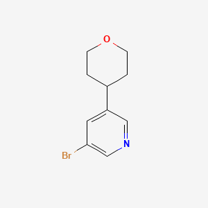 molecular formula C10H12BrNO B11712769 3-Bromo-5-(tetrahydro-2H-pyran-4-yl)pyridine 