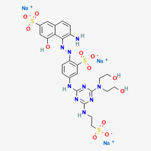 2-Naphthalenesulfonic acid, 6-amino-5-[[4-[[4-[bis(2-hydroxyethyl)amino]-6-[(2-sulfoethyl)amino]-1,3,5-triazin-2-yl]amino]-2-sulfophenyl]azo]-4-hydroxy-, trisodium salt
