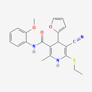 5-cyano-6-(ethylsulfanyl)-4-(furan-2-yl)-N-(2-methoxyphenyl)-2-methyl-1,4-dihydropyridine-3-carboxamide