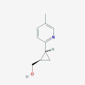 molecular formula C10H13NO B11712915 trans-(2-(5-Methylpyridin-2-YL)cyclopropyl)methanol 