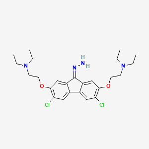 [2-({3,6-Dichloro-7-[2-(diethylamino)ethoxy]-9-hydrazinylidene-9H-fluoren-2-YL}oxy)ethyl]diethylamine