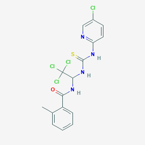 2-methyl-N-(2,2,2-trichloro-1-{[(5-chloropyridin-2-yl)carbamothioyl]amino}ethyl)benzamide