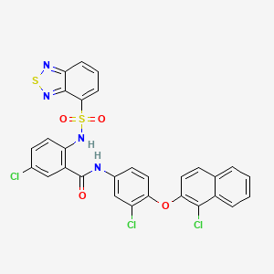 molecular formula C29H17Cl3N4O4S2 B11713080 2-[(2,1,3-benzothiadiazol-4-ylsulfonyl)amino]-5-chloro-N-{3-chloro-4-[(1-chloronaphthalen-2-yl)oxy]phenyl}benzamide 