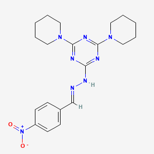 2-[(2E)-2-(4-nitrobenzylidene)hydrazinyl]-4,6-di(piperidin-1-yl)-1,3,5-triazine