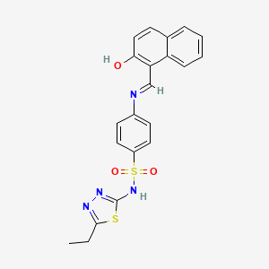 N-(5-ethyl-1,3,4-thiadiazol-2-yl)-4-{[(2-hydroxynaphthalen-1-yl)methylidene]amino}benzene-1-sulfonamide