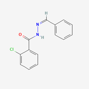 molecular formula C14H11ClN2O B11713139 2-Chloro-N'-[(1E)-phenylmethylidene]benzohydrazide 