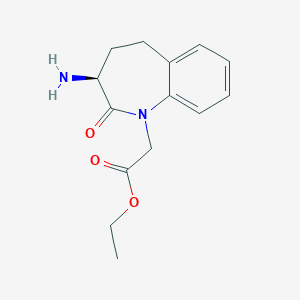 molecular formula C14H18N2O3 B117132 （S）-3-氨基-2,3,4,5-四氢-2-氧代-1H-1-苯并氮杂卓-1-乙酸乙酯 CAS No. 86499-52-7