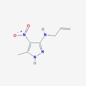 molecular formula C7H10N4O2 B11713202 5-methyl-4-nitro-N-(prop-2-en-1-yl)-1H-pyrazol-3-amine 