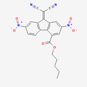 molecular formula C22H16N4O6 B11713209 pentyl 9-(dicyanomethylidene)-2,7-dinitro-9H-fluorene-4-carboxylate 