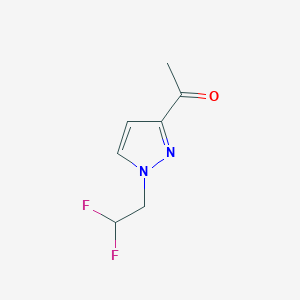 molecular formula C7H8F2N2O B11713217 1-[1-(2,2-Difluoroethyl)-1H-pyrazol-3-yl]ethanone 