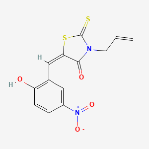 (5E)-5-(2-hydroxy-5-nitrobenzylidene)-3-(prop-2-en-1-yl)-2-thioxo-1,3-thiazolidin-4-one