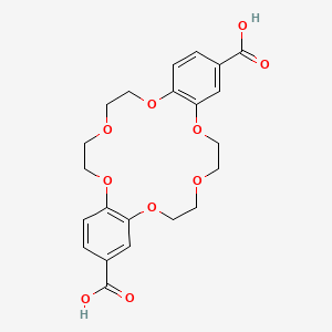 molecular formula C22H24O10 B11713235 6,7,9,10,17,18,20,21-Octahydrodibenzo[b,k][1,4,7,10,13,16]hexaoxacyclooctadecine-2,14-dicarboxylic acid 