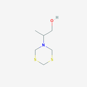 molecular formula C6H13NOS2 B11713284 2-(1,3,5-Dithiazinan-5-yl)propan-1-ol 