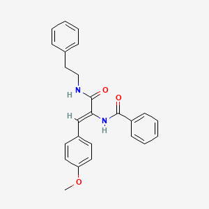 N-{(1Z)-1-(4-methoxyphenyl)-3-oxo-3-[(2-phenylethyl)amino]prop-1-en-2-yl}benzamide