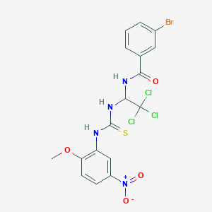 molecular formula C17H14BrCl3N4O4S B11713320 3-Bromo-N-(2,2,2-trichloro-1-{[(2-methoxy-5-nitrophenyl)carbamothioyl]amino}ethyl)benzamide 