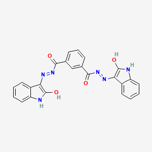 molecular formula C24H16N6O4 B11713350 N'~1~,N'~3~-bis[(3Z)-2-oxo-1,2-dihydro-3H-indol-3-ylidene]benzene-1,3-dicarbohydrazide 