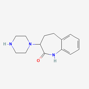 molecular formula C14H19N3O B11713369 3-(piperazin-1-yl)-1,3,4,5-tetrahydro-2H-1-benzazepin-2-one 