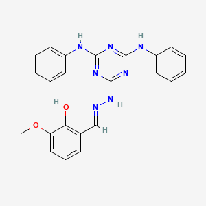 2-[(E)-{2-[4,6-bis(phenylamino)-1,3,5-triazin-2-yl]hydrazinylidene}methyl]-6-methoxyphenol