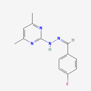 2-[(2E)-2-[(4-fluorophenyl)methylidene]hydrazin-1-yl]-4,6-dimethylpyrimidine