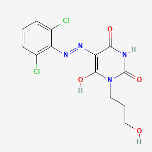 molecular formula C13H12Cl2N4O4 B11713409 (5Z)-5-[2-(2,6-dichlorophenyl)hydrazinylidene]-1-(3-hydroxypropyl)pyrimidine-2,4,6(1H,3H,5H)-trione 