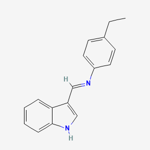 molecular formula C17H16N2 B11713434 (E)-N-(4-Ethylphenyl)-1-(1H-indol-3-YL)methanimine 