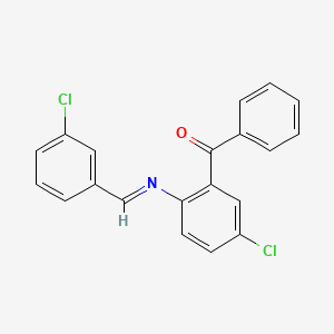 molecular formula C20H13Cl2NO B11713448 (5-chloro-2-{[(Z)-(3-chlorophenyl)methylidene]amino}phenyl)(phenyl)methanone 