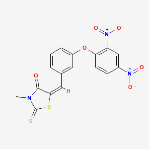 (5E)-5-[3-(2,4-dinitrophenoxy)benzylidene]-3-methyl-2-thioxo-1,3-thiazolidin-4-one