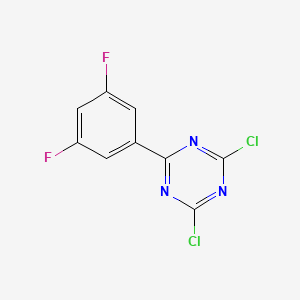 molecular formula C9H3Cl2F2N3 B11713467 2,4-Dichloro-6-(3,5-difluorophenyl)-1,3,5-triazine 