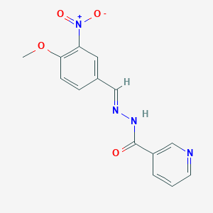 molecular formula C14H12N4O4 B11713493 N'-[(E)-(4-methoxy-3-nitrophenyl)methylidene]pyridine-3-carbohydrazide 