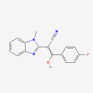 3-(4-fluorophenyl)-2-[(2E)-1-methyl-2,3-dihydro-1H-1,3-benzodiazol-2-ylidene]-3-oxopropanenitrile