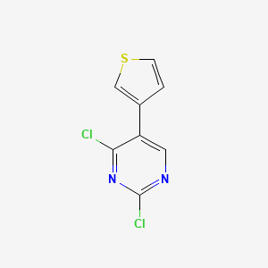 molecular formula C8H4Cl2N2S B11713568 2,4-Dichloro-5-(thiophen-3-yl)pyrimidine 