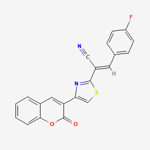 (2E)-3-(4-fluorophenyl)-2-[4-(2-oxo-2H-chromen-3-yl)-1,3-thiazol-2-yl]prop-2-enenitrile