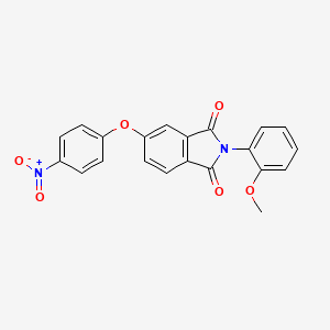 molecular formula C21H14N2O6 B11713591 2-(2-methoxyphenyl)-5-(4-nitrophenoxy)-1H-isoindole-1,3(2H)-dione 