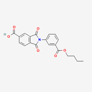 molecular formula C20H17NO6 B11713635 2-[3-(butoxycarbonyl)phenyl]-1,3-dioxo-2,3-dihydro-1H-isoindole-5-carboxylic acid 