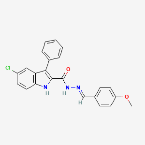 molecular formula C23H18ClN3O2 B11713663 5-chloro-N'-[(E)-(4-methoxyphenyl)methylidene]-3-phenyl-1H-indole-2-carbohydrazide 