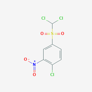 molecular formula C7H4Cl3NO4S B11713688 Benzene, 1-chloro-4-[(dichloromethyl)sulfonyl]-2-nitro- CAS No. 61496-44-4