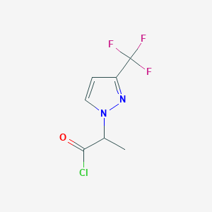 molecular formula C7H6ClF3N2O B11713696 2-[3-(trifluoromethyl)-1H-pyrazol-1-yl]propanoyl chloride 