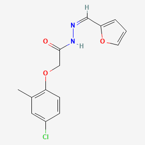 molecular formula C14H13ClN2O3 B11713712 2-(4-chloro-2-methylphenoxy)-N'-[(E)-(furan-2-yl)methylidene]acetohydrazide 