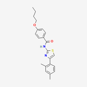 molecular formula C22H24N2O2S B11713731 4-butoxy-N-[4-(2,4-dimethylphenyl)-1,3-thiazol-2-yl]benzamide CAS No. 313553-48-9