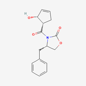 (4S)-4-benzyl-3-[(1S,2R)-2-hydroxycyclopent-3-ene-1-carbonyl]-1,3-oxazolidin-2-one